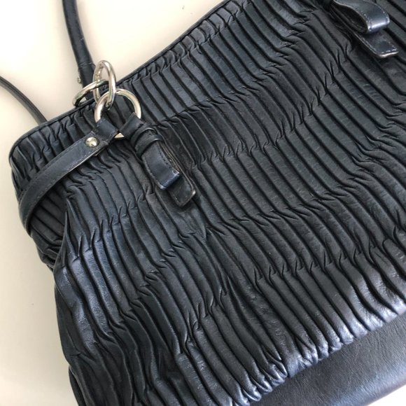 COACH "Madison Gathered" Pleated Leather Carry All Rare Midnight Color NWT - Picture 9 of 12
